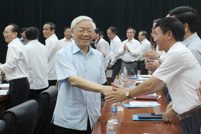 Tổng Bí thư Nguyễn Phú Trọng làm việc tại Bộ Công Thương