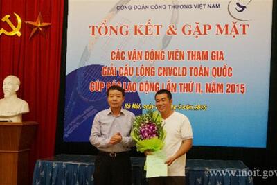 Công đoàn Công Thương Việt Nam gặp mặt các vận động viên tham gia Giải cầu lông CNVCLĐ cúp Báo Lao động lần thứ II