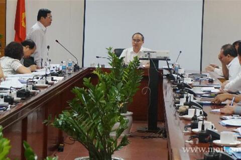 Chủ tịch Ủy ban Trung ương MTTQ Việt Nam Nguyễn Thiện Nhân làm việc tại Bộ Công Thương