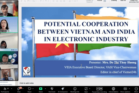 Hội thảo trực tuyến Hợp tác Việt Nam - Ấn Độ trong ngành điện và điện tử: Tạo nền tảng thúc đẩy liên kết công nghiệp và chuỗi cung ứng chiến lược vì tăng trưởng kinh tế bền vững