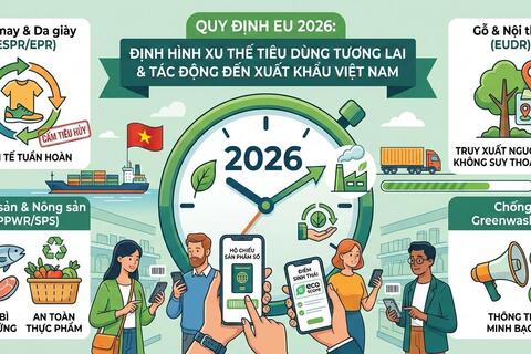 4 quy định của EU trong năm 2026 định hình lại xu hướng tiêu dùng và tác động tới xuất khẩu Việt Nam