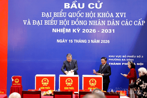 Lãnh đạo Đảng, Nhà nước cùng cử tri cả nước tham gia bầu cử đại biểu Quốc hội khóa XVI và đại biểu Hội đồng nhân dân các cấp nhiệm kỳ 2026-2031