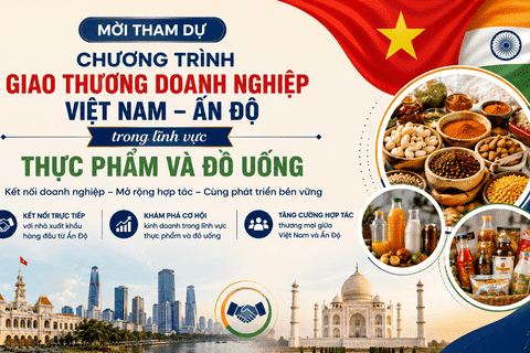 Thư mời tham dự chương trình giao thương doanh nghiệp Việt Nam - Ấn Độ trong lĩnh vực thực phẩm và đồ uống