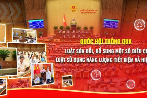 Quốc hội thông qua Luật sửa đổi, bổ sung một số điều của Luật Sử dụng năng lượng tiết kiệm và hiệu quả.