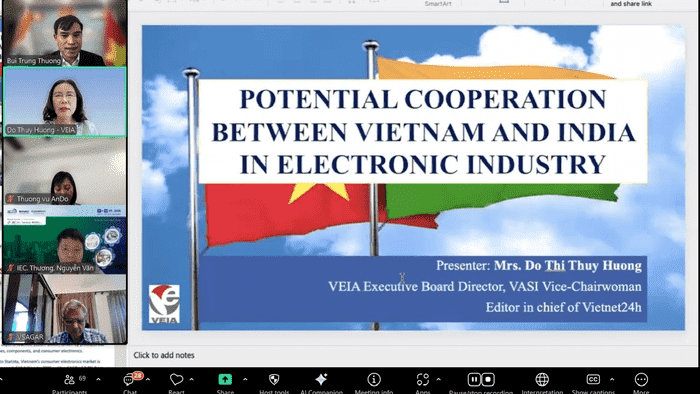 Hội thảo trực tuyến Hợp tác Việt Nam - Ấn Độ trong ngành điện và điện tử: Tạo nền tảng thúc đẩy liên kết công nghiệp và chuỗi cung ứng chiến lược vì tăng trưởng kinh tế bền vững