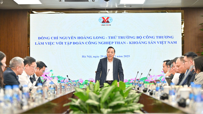 Thứ trưởng Nguyễn Hoàng Long làm việc với Tập đoàn Công nghiệp Than - Khoáng sản Việt Nam